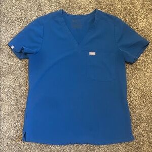 Figs Royal Blue V-Neck Medical Scrub Top